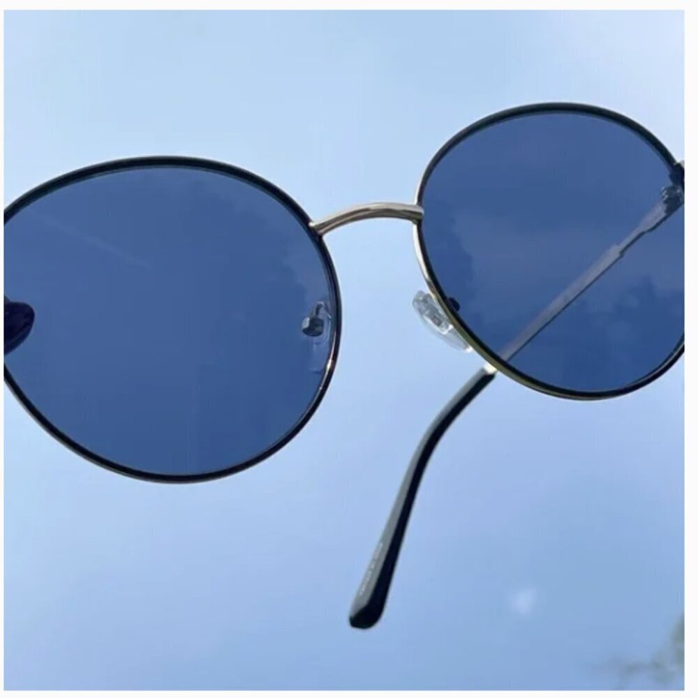summer & rose Harper Round Blue Aviator Sunglasses and case/cloth NEW in package